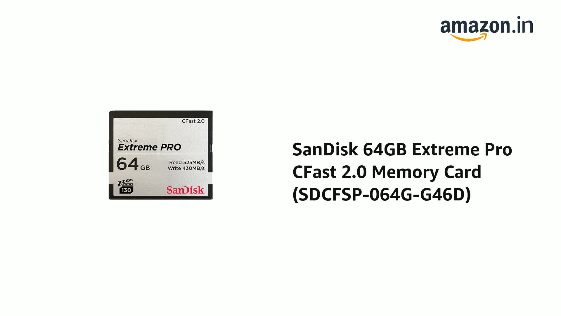 その他 Sandisk Extreme PRO CFast 2.0 64GB SanDisk Extreme Pro CFast 2.0 64 ГБ (SDCFSP-064G-G46D