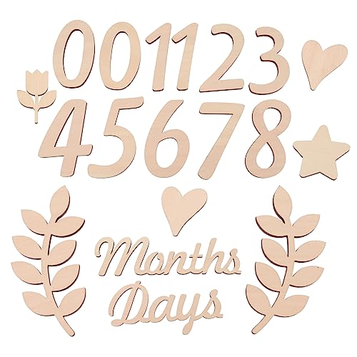 RORPOIR Unique Baby Milestone Numbers Sign Wooden Monthly Sign for Baby Shower