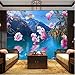 Produktbild Wuyyii Wallpaper Wall Murals Wall Stickers Schöne Landschaft Blumen Und Vögel Tu Hutang Mondlicht Dekorativen Hintergrund-120X100Cm