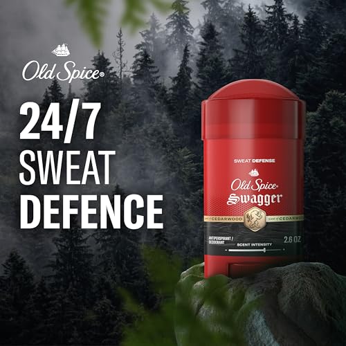 Image of Old Spice Sweat Defense Antiperspirant & Deodorant for Men, 24 /7 Ultimate Sweat Protection, Long Lasting Scent, Soft Solid, Swagger with Cedarwood Scent, 2.6 oz (Pack of 2)