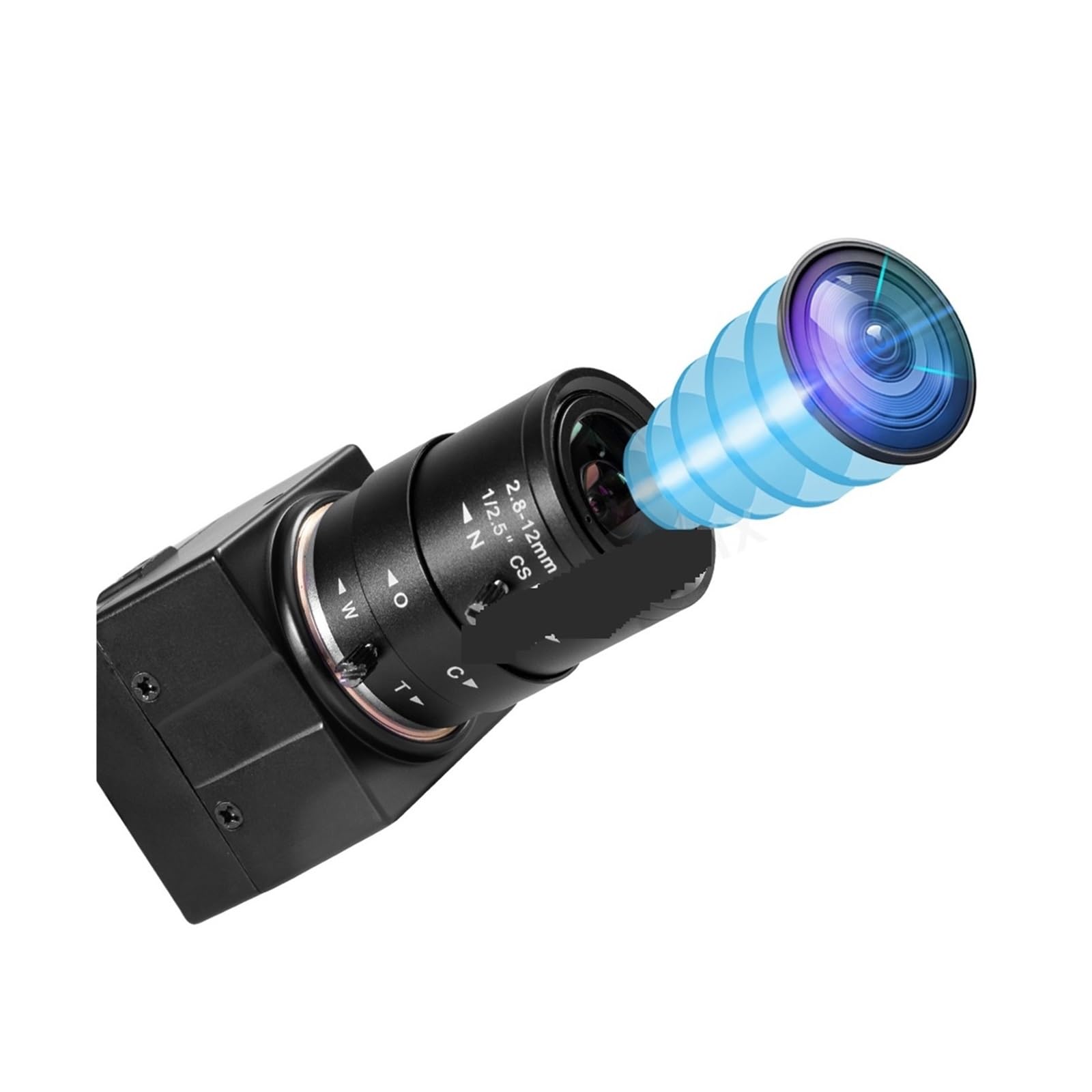 Mikroskop HD 5MP 1080P USB CMOS 30fps Hochgeschwindigkeits-PC-Webcam Industriekamera 2,8–12 mm CCTV-IP-Kameraobjektiv mit Teleskopstativ(With Black Stand)