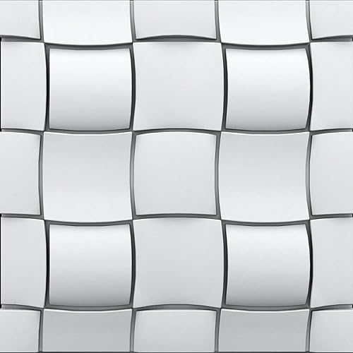 A La Maison Ceilings RK-SWP-PW-6 Rubik Glue Up Paneles de pared 3D sin costuras (24 pies cuadradoscaja) Blanco liso