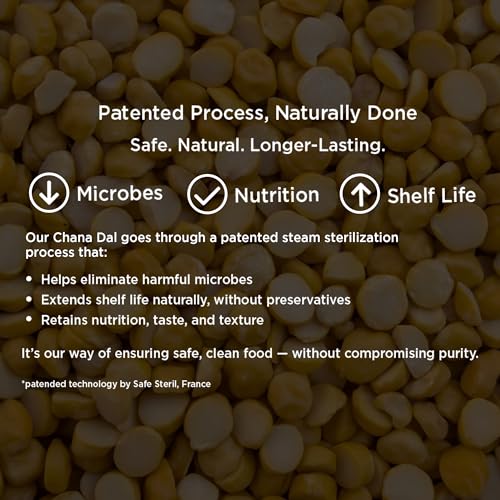 Image of Pure & Sure Organic Split Chana Dal 1 KG (Pack Of 2)|100% Bhuna Chana, Natural & Vegan|Gluten Free|Rich In Protein & Energy Source|No Additives & Pesticides