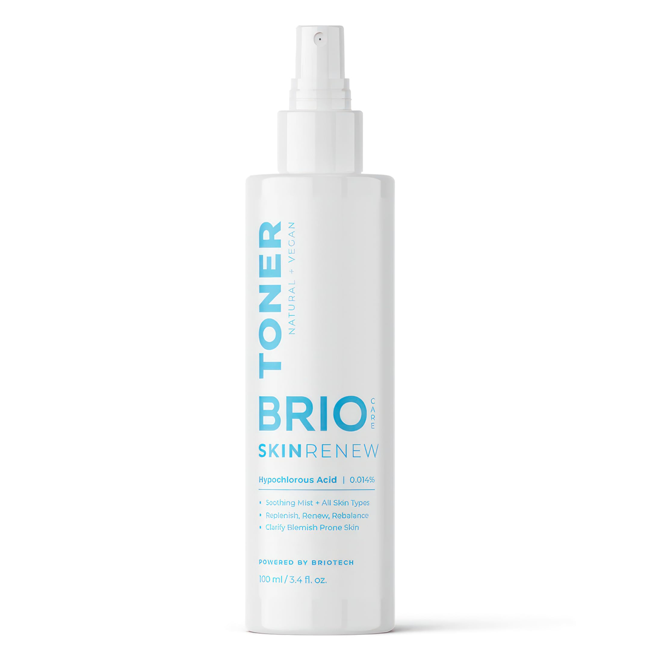 BRIOTECH Spray Toner per il viso - Acido Ipocloroso Puro HOCl - Nebbia Lenitiva per tutti i tipi di pelle - Skin Renew - 100