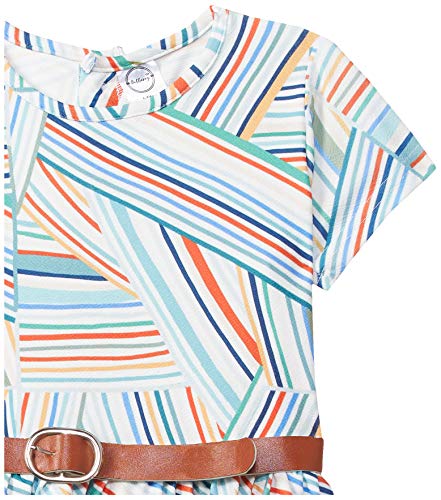 Image of Gubbarey Girl's Cotton Blend Fit and Flare Knee-Length Casual Dress (DRG2021 2020 Aqua 4-5 Y)