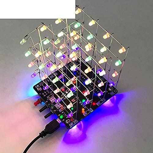 DIYキット3Dライトキューブ4x4x43D4 RGBLEDキューブオーディオスペクトルディスプレイカラフルな4x4x4LED