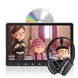 NOAUKA 11.6' Car Headrest DVD Player with HD IPS Screen – Suction Mount, Built-in Speakers, 1080P Playback | Supports HDMI Input, USB/SD Card, AV in/Out | IR Headphones, Region-Free, Memory Function