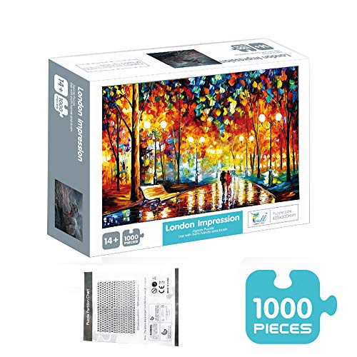 Puzzle 1000 Piece Jigsaw Puzzle Kids Adult – Walking in The Rain Night Jigsaw Puzzle Game Toys Gift - Thumbnail 2