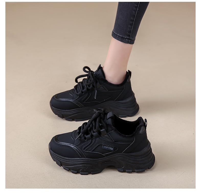 Womens Chunky Sneakers Walking Athletic Casual Shoes Lace-up Air Mesh Tennis Shoes Treny Dad Sneakers2