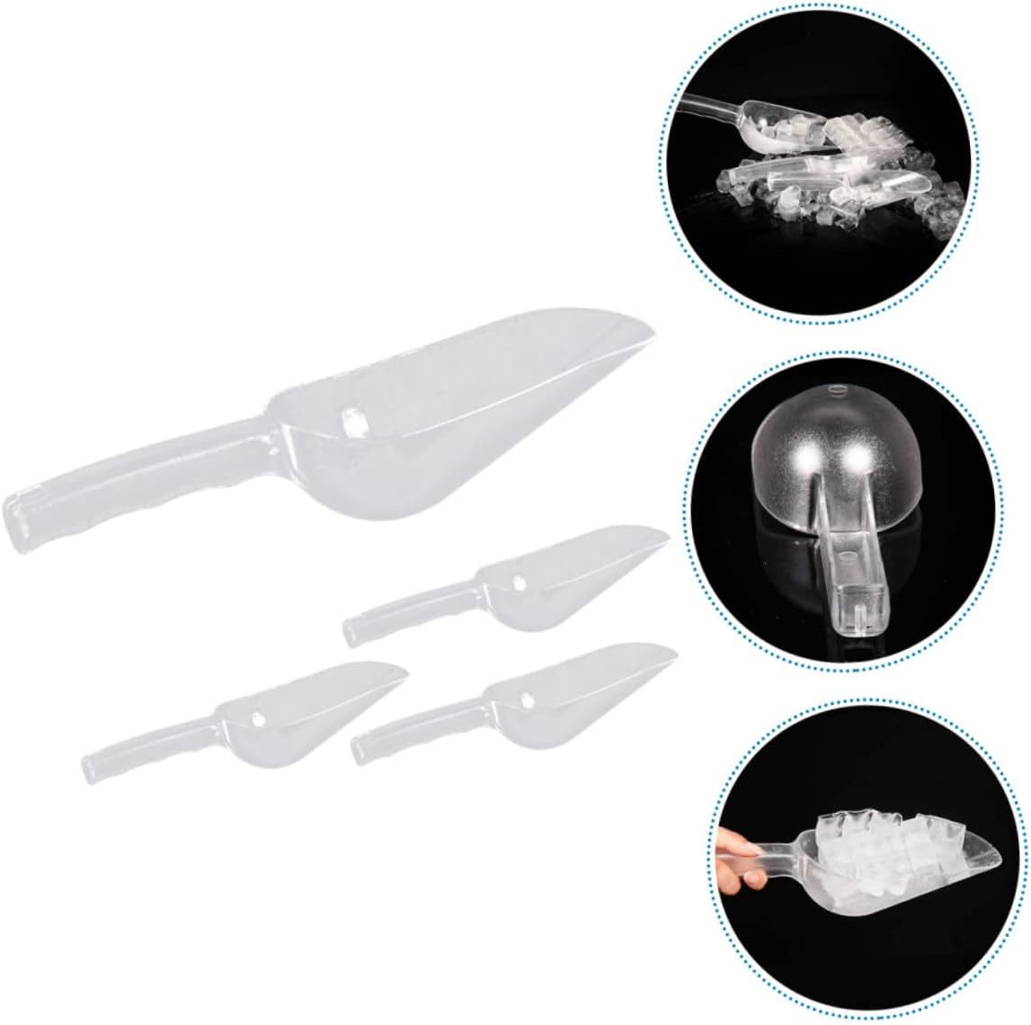 LIFKOME 2sets Smooth Surface Grain Flour Food Shovel Wear-resistant Feature for Ice Cubes 4pcs*2
