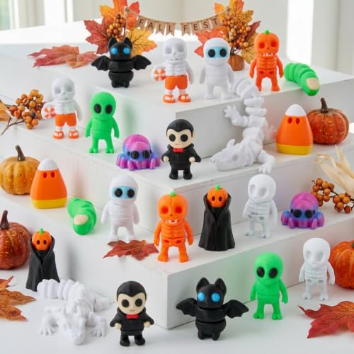 JOYIN 24 Pcs Halloween 3D Printed Mini Animal Toys, 12 Assorted Mini Figurines Toy Set for Kids Halloween Decorations Indoor Favors Goodie Bag Fillers Class Rewards Games Prizes - Image 5