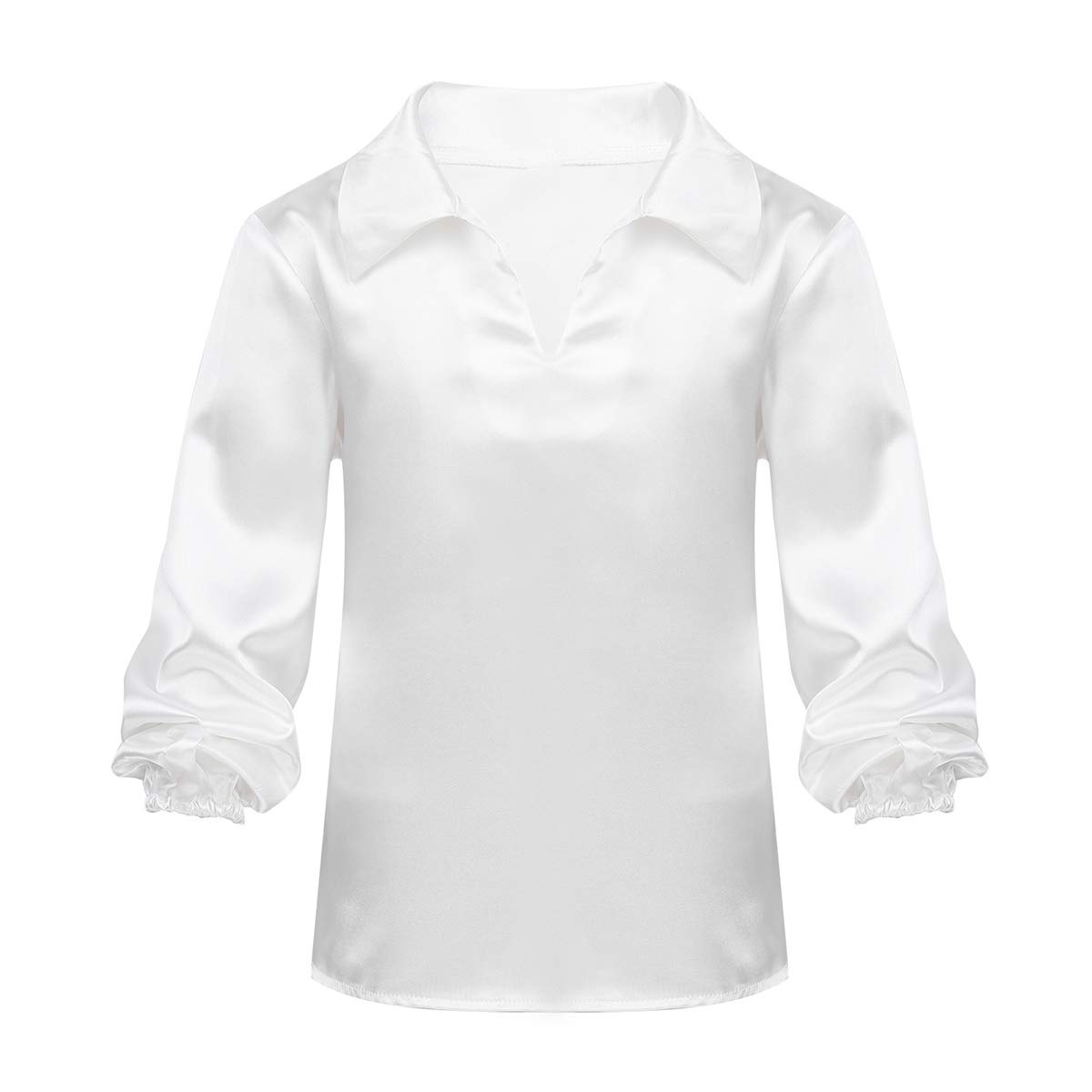 Kids Boys Satin Ballet Latin Dance Shirt Dancewear Ballroom Rumba Salsa Competition Practice T-shirt