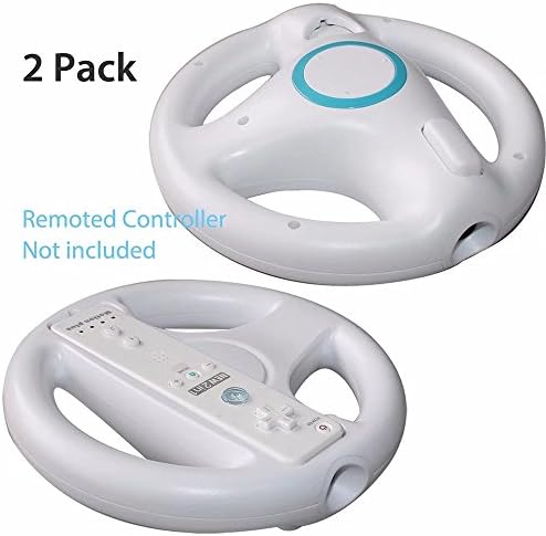 2 Pack Mario Kart Racing Wheel Compatible with Nintendo Wii White