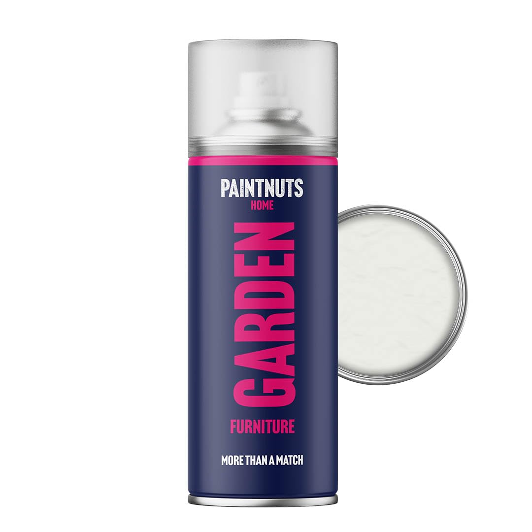 Paintnuts Signal White Garden Furniture Paint - Ral-9003 - Satin 400Ml Spray Can