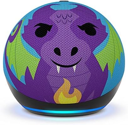 Echo Dot (5th Gen, 2022 release) Kids | Designed for kids, with parental controls | Dragon |& the Dragon Egg Stand