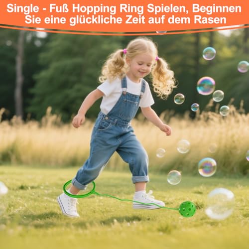 Lixstyea 6 Stück Regenbogenfarben Fußkreisel Ball - Springring Bewegung Spaß Toys für Kinder, Jumping Ball Swing Fußkreisel für Outdoorspiele, KöRperkoordination und Macht Spaß