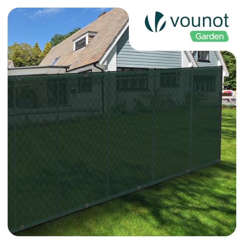Image of VOUNOT Privacy Netting 1.8x20m Garden Screening HDPE Shading Net, 75% Shading Rate UV-resistant, Tear-Resistant Windbreak Fencing with Holes and Cable Ties, Green