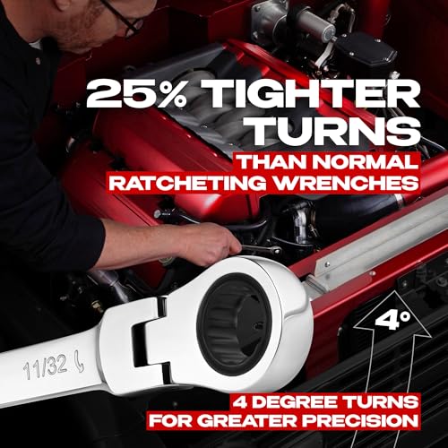 Image of Jaeger 11 /32 Inch Flex Head Ratchet Wrench, 4 Swing, 12-Pt, SAE