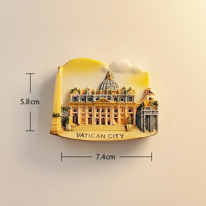 Imán decorativo de resina Italia Vaticano Roma turístico miniatura 4
