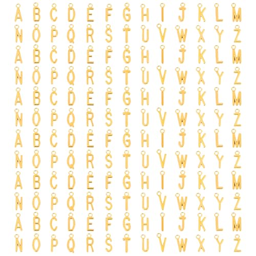 Andibro 156 Pièces De Breloques Lettres A-Z Dorées Pour Bijoux - Fabrication Loisirs Créatifs