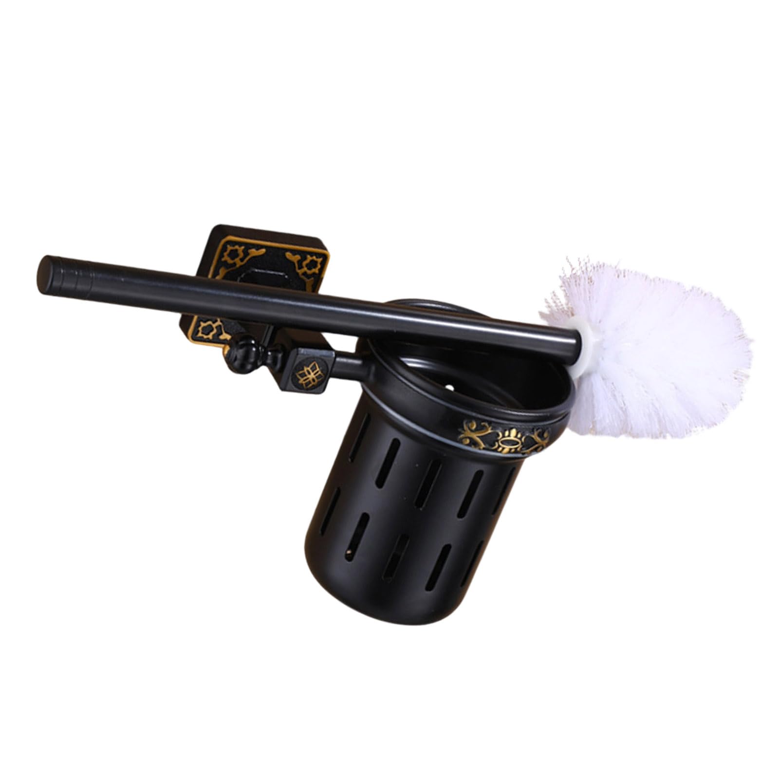 Alloneslife Black Patina Hygienic Wall Mounted Toilet Brush Features Removable Alloys Head For Easy Maintenance And Cleaning Durability Toilet Brush