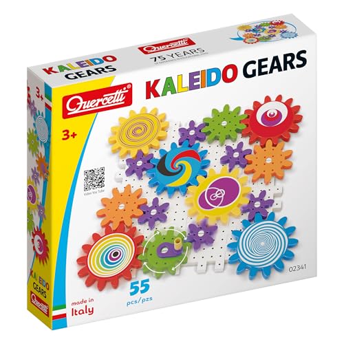 Quercetti Kaleido Gears, Giochi Bambini 3 Anni, Costruzioni Meccaniche con Ingranaggi Colorati, Giochi Educativi 3 Anni,...