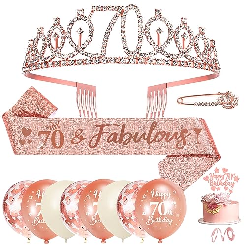 Fascia Regina Compleanno Con Strass Oro Rosa - Perfetta Per La Festa Della Donna O Della Ragazza