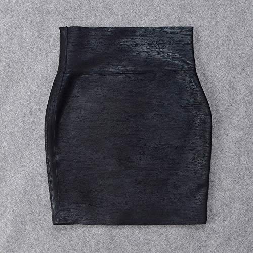 Elastic Leather High Waist Bodycon Mini Skirt4