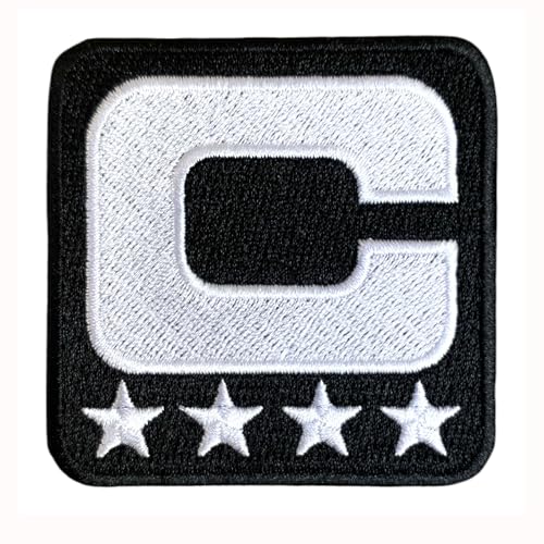 4 Stars Captain Football Black White Fanavorite Team Iron On Sew On Embroidered Patch