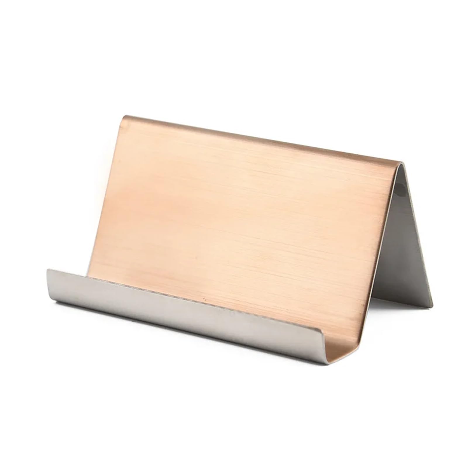 Vaeltor Rose Gold 6 Pcs Stainless Steel Business Name Card Holder Display Stand Rack Desktop Organizer Office Collection(Rose Gold)