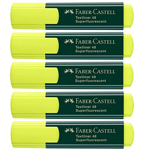 Compatible With Faber Castell Textliner Classic Marker Pen Yellow Color (Highlighters) Pack Of 5.