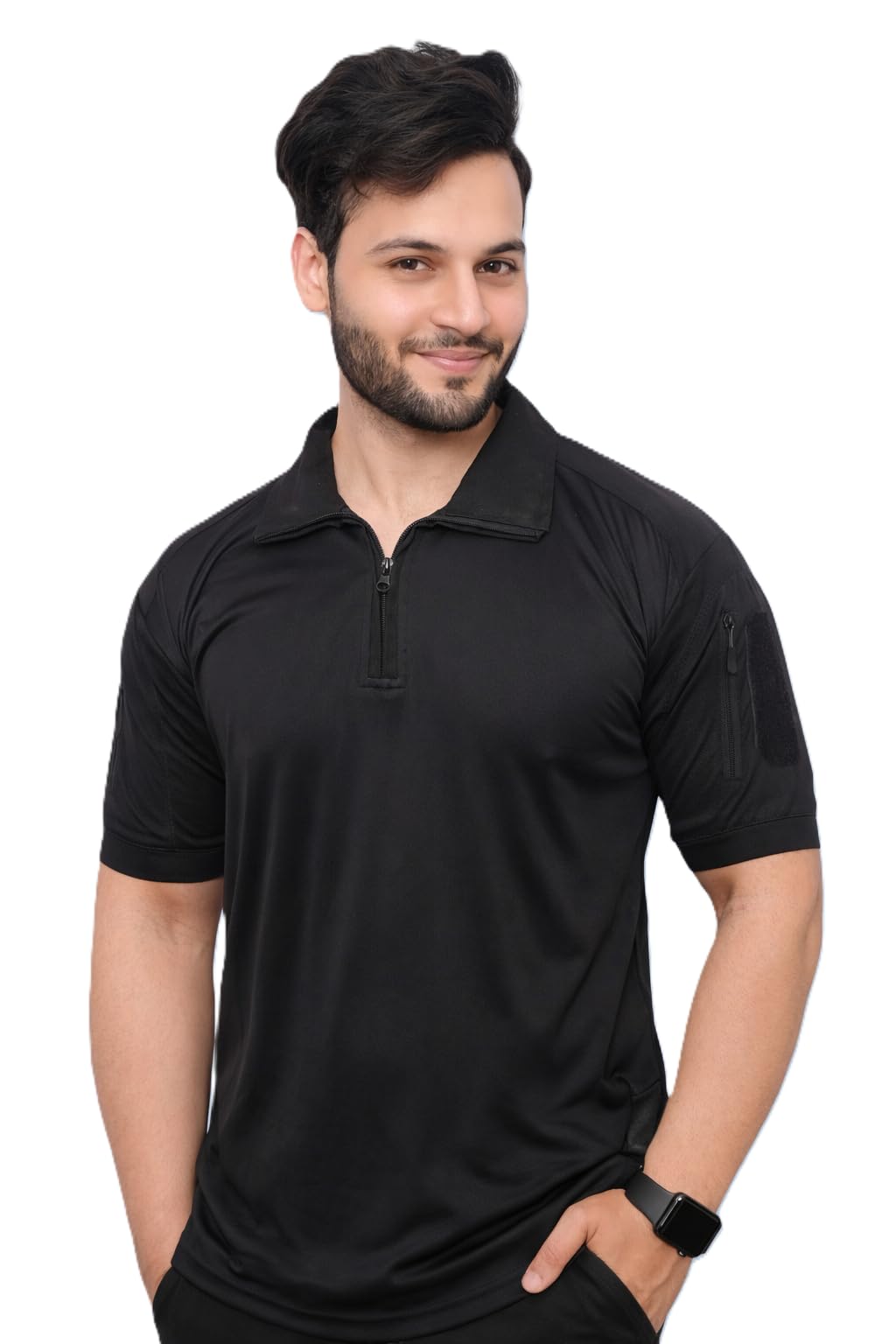 mountain season Black Tactical T-Shirt Half Sleeve Very Light Wight with Deep Pockets-picture-43