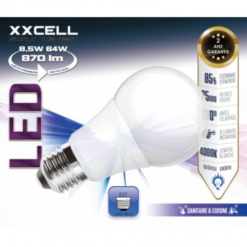 Xxcell - Ampoule LED XXCELL E27 9W 870LM 4000K /Blanc froid