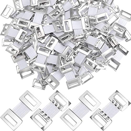 WILLBOND 100 Pieces Bandage Clips Only Elastic Bandage Wrap Clips Stretch Metal Clasps Replaceable Wrap Fastener Clip for Various Types(White)