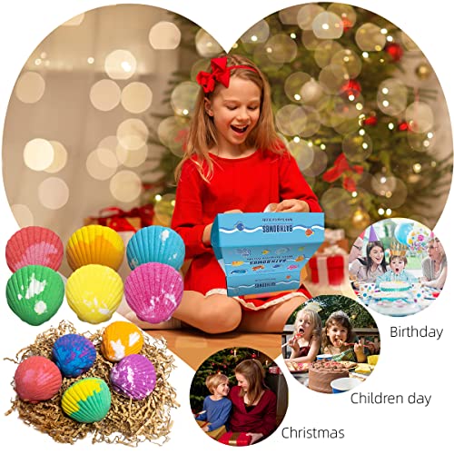 Bath Bombs For Kids With Surprise Toys Inside For Girls Boys - 12 Shell Kids Bath Bombs Gift Set, Handmade Bubble Bath Fizzes Bomb For Chrildren Birthday Christmas And Party Favor #TOP5