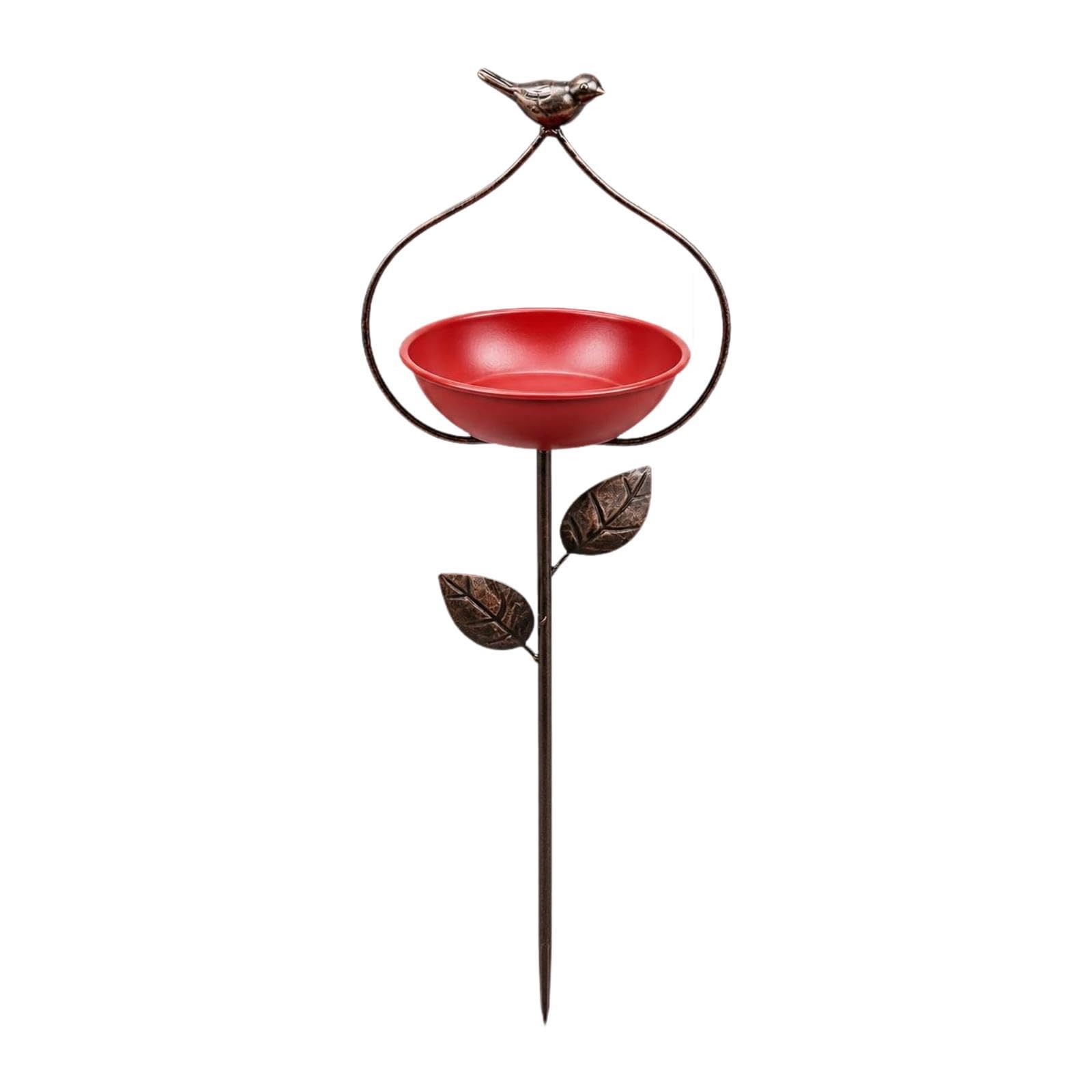 Bird Feeder Bath Easy to Use Bird Food Container for Outside Backyard Garden Red|Home & Garden| Yard, Garden & Outdoor Living| Bird & Wildlife Accessories| Birdbaths-image-3