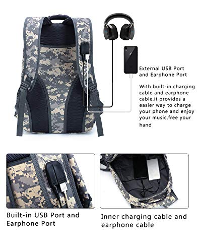 4land Camo Backpack for Boys,Army Boys Backpacks for Elementary Middle School Military,Camouflage Bookbag 40L - Image 4