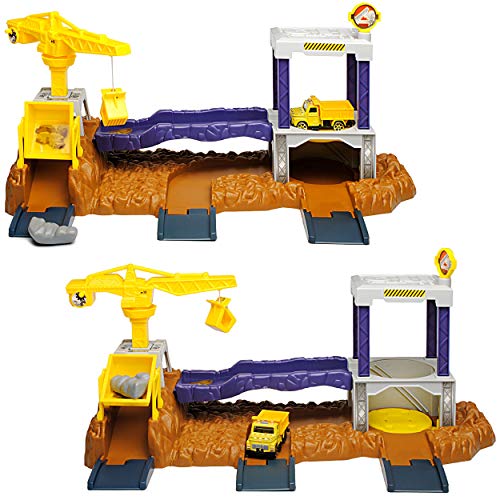 Motormax Baustelle mit Fahrzeug und Zubehör mit vielen Funktionen 1/64 – Bild 3