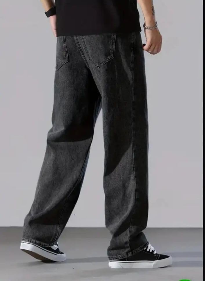 Image of ZARNAB Straight Fit Men Dark Grey Jeans | Tailored Fit | Mid-Rise Waist | Durable Cotton Blend Fabric | Contemporary Solid Finish | All-Season Wear | Style 179