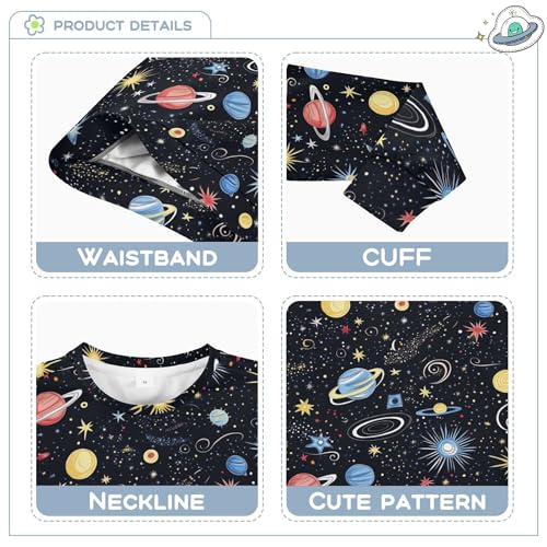 JUNZAN Space Starry Sky Cosmic Planets Little Boys Pullover Hoodie Crewneck Outerwear for Kids Party 4T3