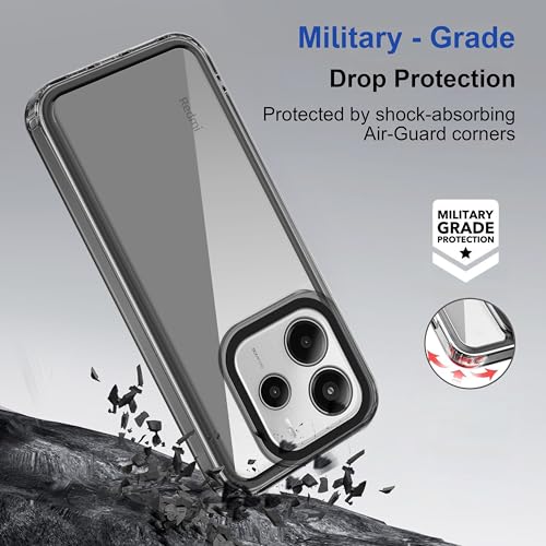 Image of Zapcase Back Case Cover for Mi Redmi Note 14 5G | Compatible for Mi Redmi Note 14 5G Back Cover | Case Cover with Camera Protection | (TPU + PC | Translucent Black)