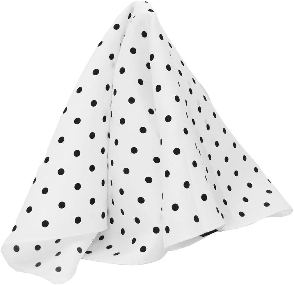 Royal Silk White Polka Dot Silk Pocket Square 100% Silk - Full-Sized 16"x16"