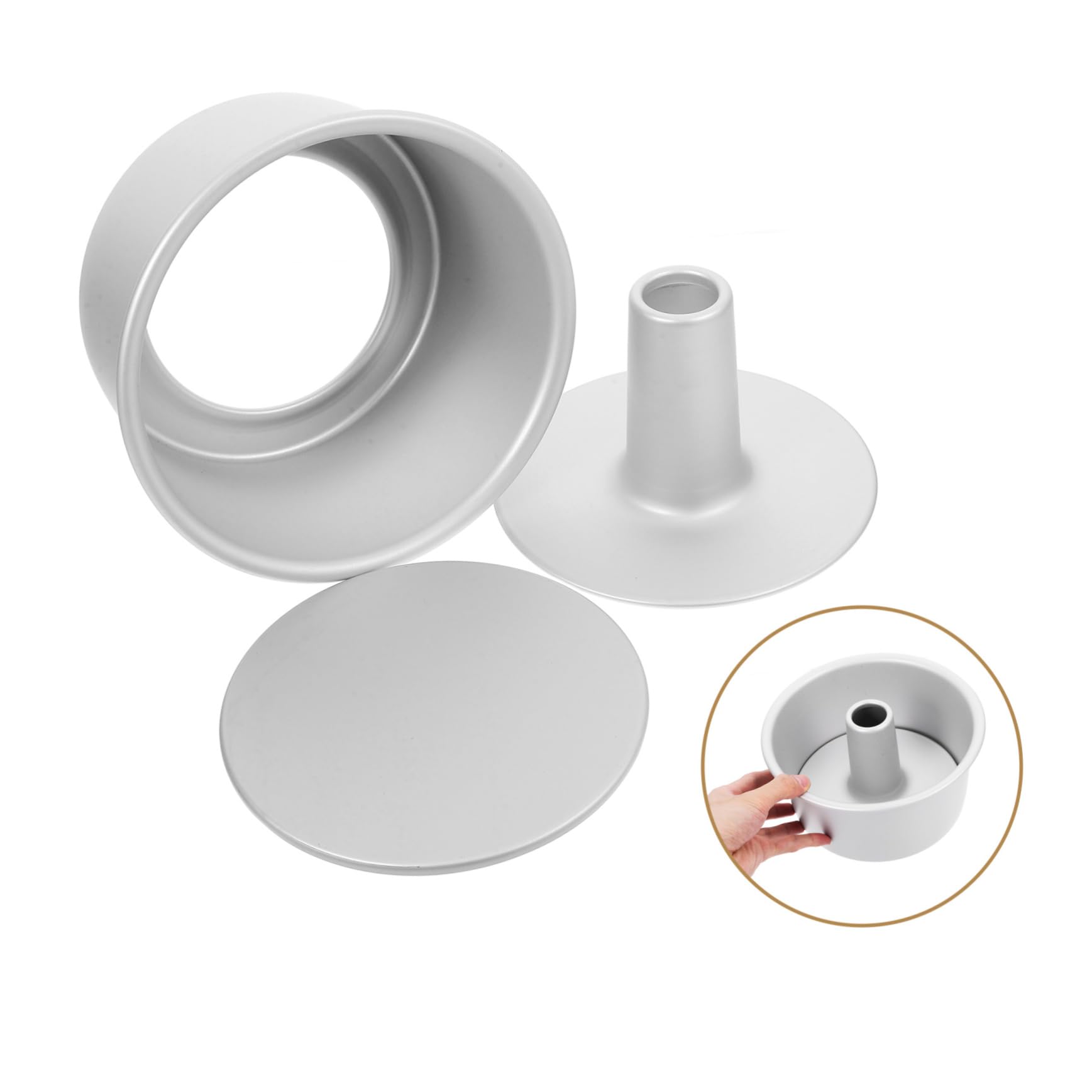 GLEAVI Molde Redondo para Pastel de 7 Pulgadas, Molde Desmontable de Aleación de Aluminio, Antiadherente, Fondo Extraíble, Juego de 3 Piezas, Apto para Hornear Pasteles y Tartas de Boda