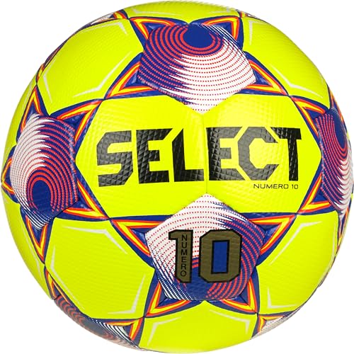 Select Numero 10 Soccer Ball, Yellow/Blue/Red V25, Size 4