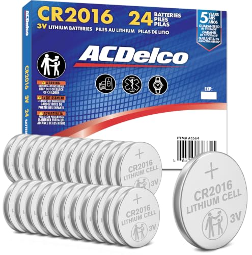 Powermax ACDelco 24-Count CR2016 Batteries, Lithium 3V Coin Cell Button Battery Pack for Watch and Small Electronics, 5 Year Shelf Life