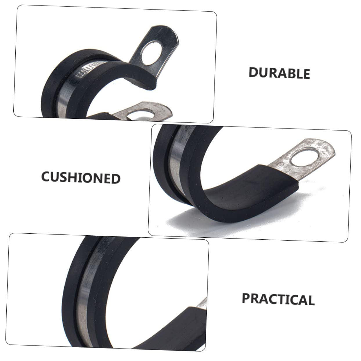 Collier de Serrage en Acier Inoxydable Caoutchouc, 45 Pièces