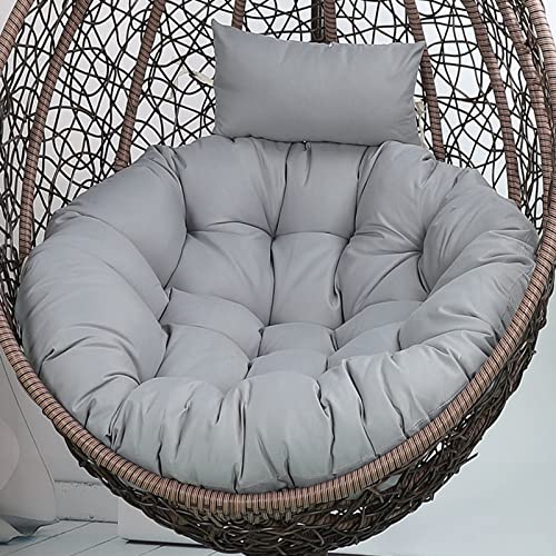 Eoieov Swing Egg Chair Cushion with Adjustable Pillow,Replacement Cushion for Swing Chair,Washable Swing Chair Cushion, Thicken Patio Hanging Egg Chair Pads.Light Grey.45