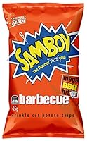 Samboy Crinkle Cut Potato Chips Barbeque, 18 x 45g
