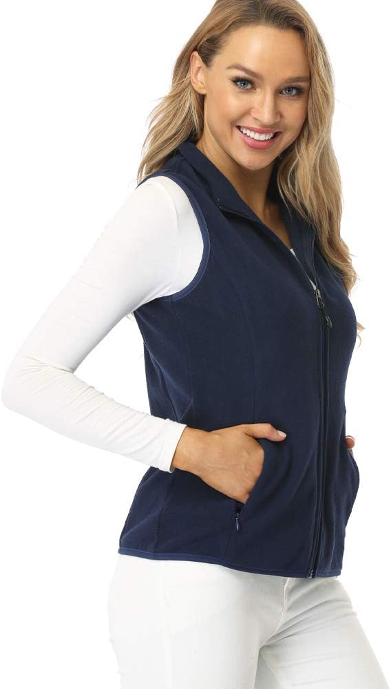 Fuinloth Women's Fleece Vest, Polar Soft Sleeveless Classic Fit with Zip up Pockets - Image 6