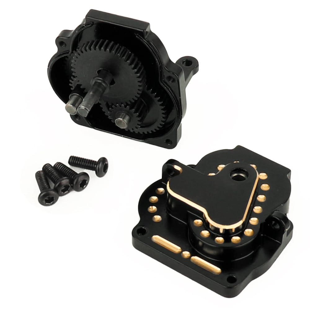Pothyes TRX-4M Brass Complete Transmission Gearbox with 16.6/1 Gears Pinion for TRX4M 1/18 RC Crawler CNC Aluminum Upgrade